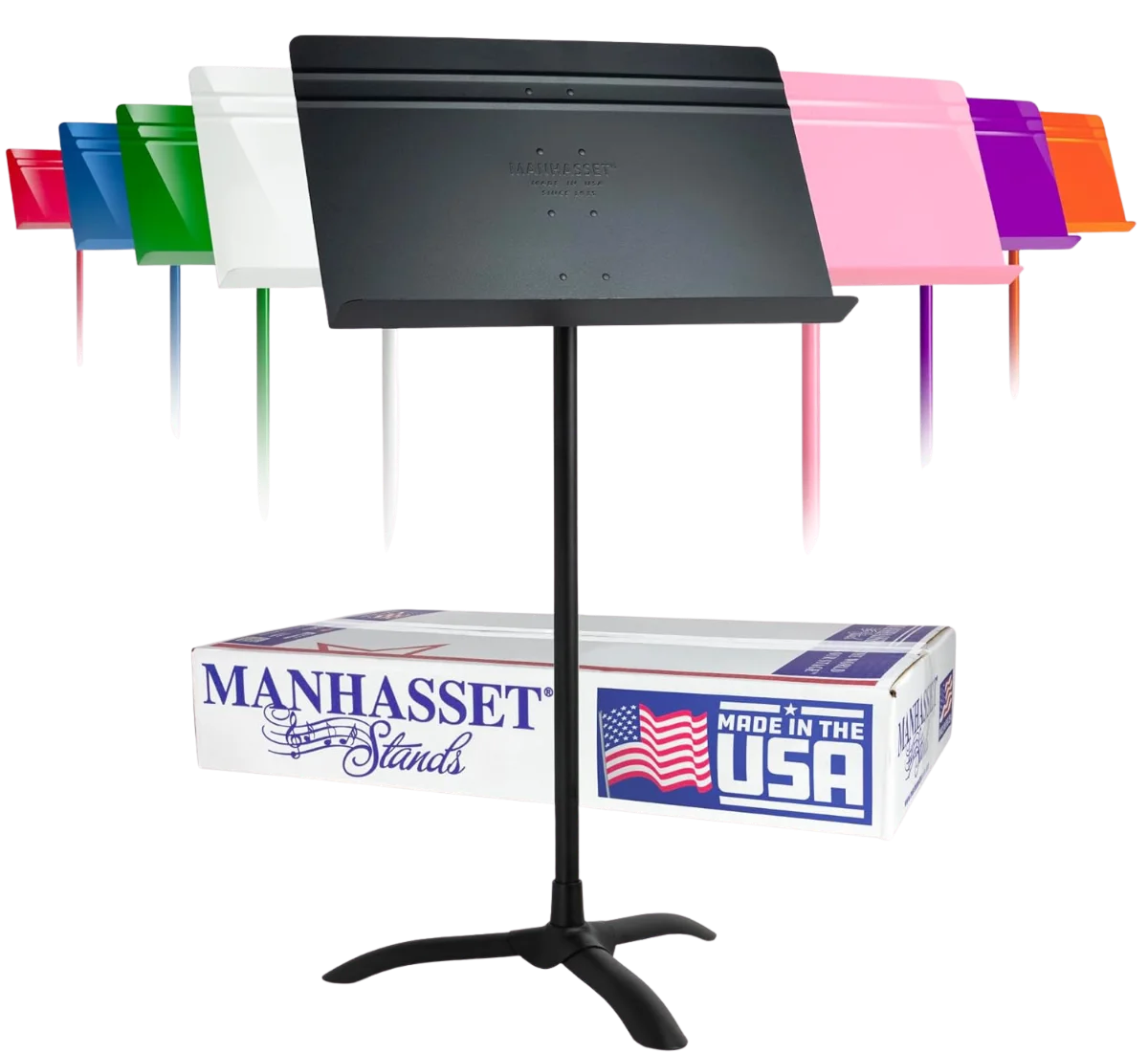 Manhasset solid-desk music stands in a range of colors